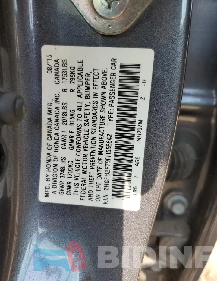 2HGFB2F79FH556642 Photo# 12