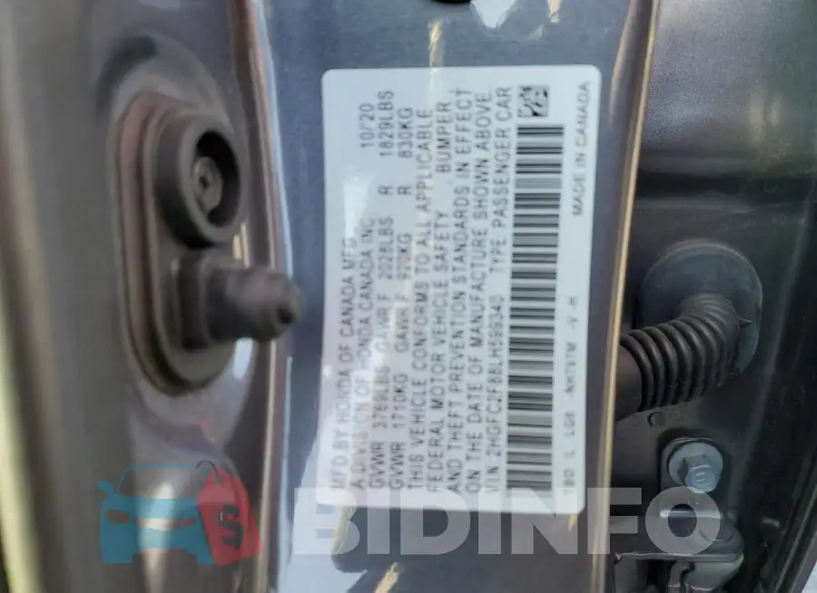 2HGFC2F88LH599340 Photo# 12