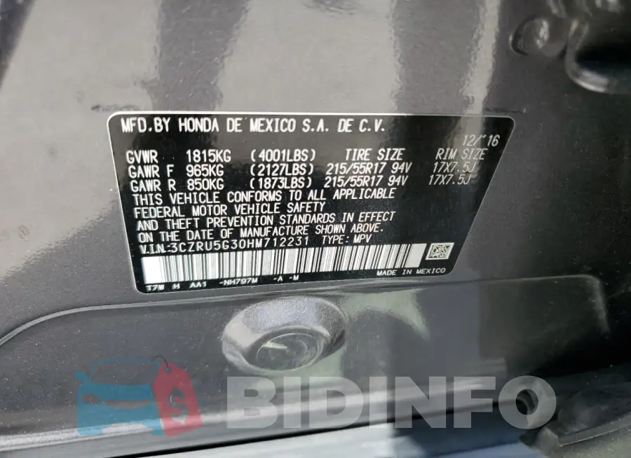 3CZRU5G30HM712231 Photo# 13