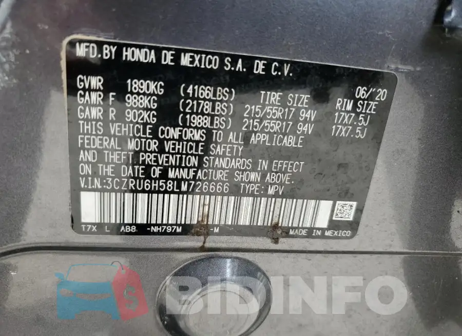 3CZRU6H58LM726666 Photo# 14