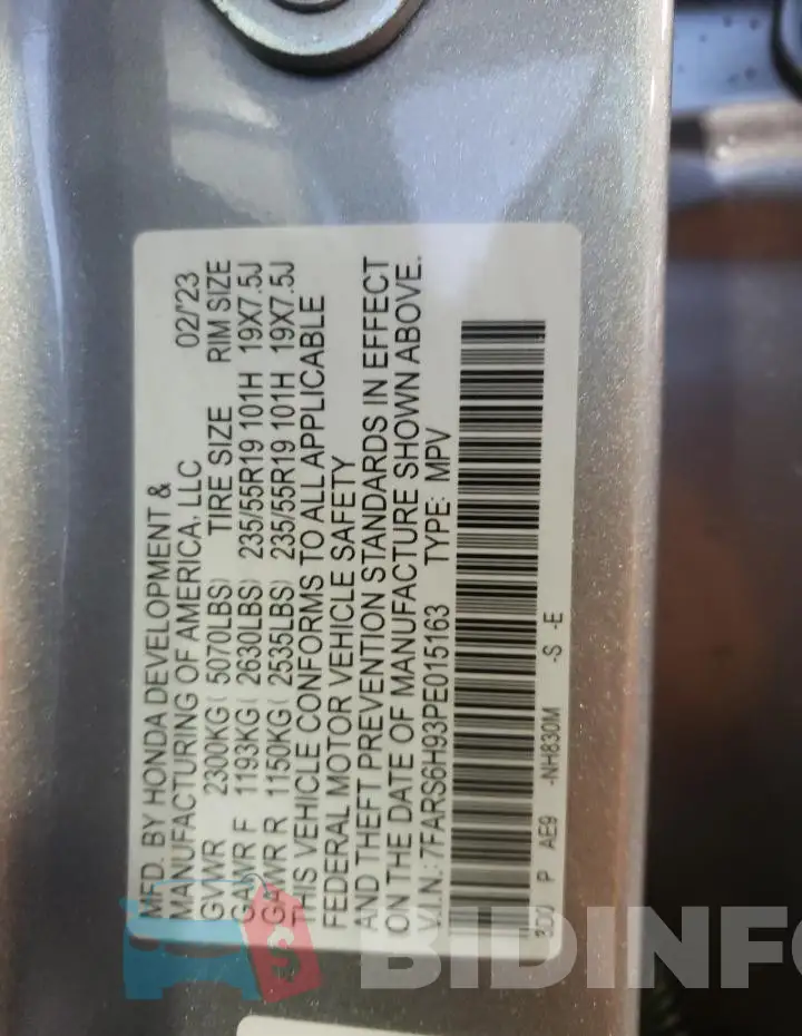 7FARS6H93PE015163 Photo# 13