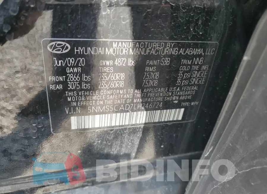 5NMS5CAD7LH246724 Photo# 14