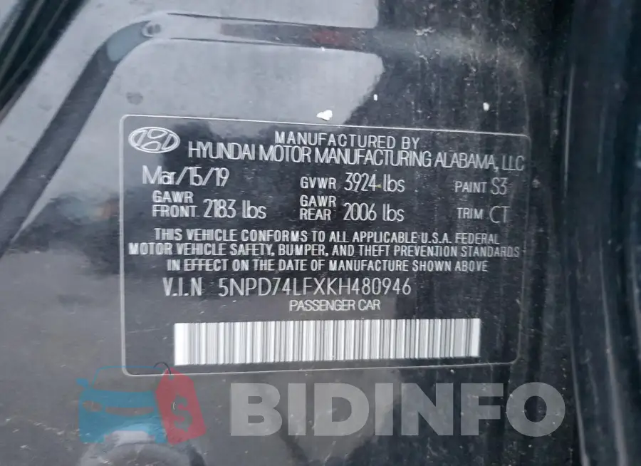 5NPD74LFXKH480946 Photo# 12