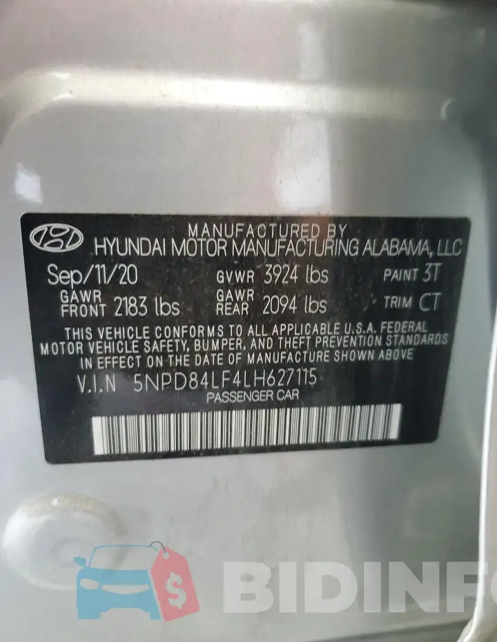 5NPD84LF4LH627115 Photo# 12