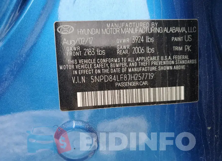 5NPD84LF8JH257719 Photo# 12