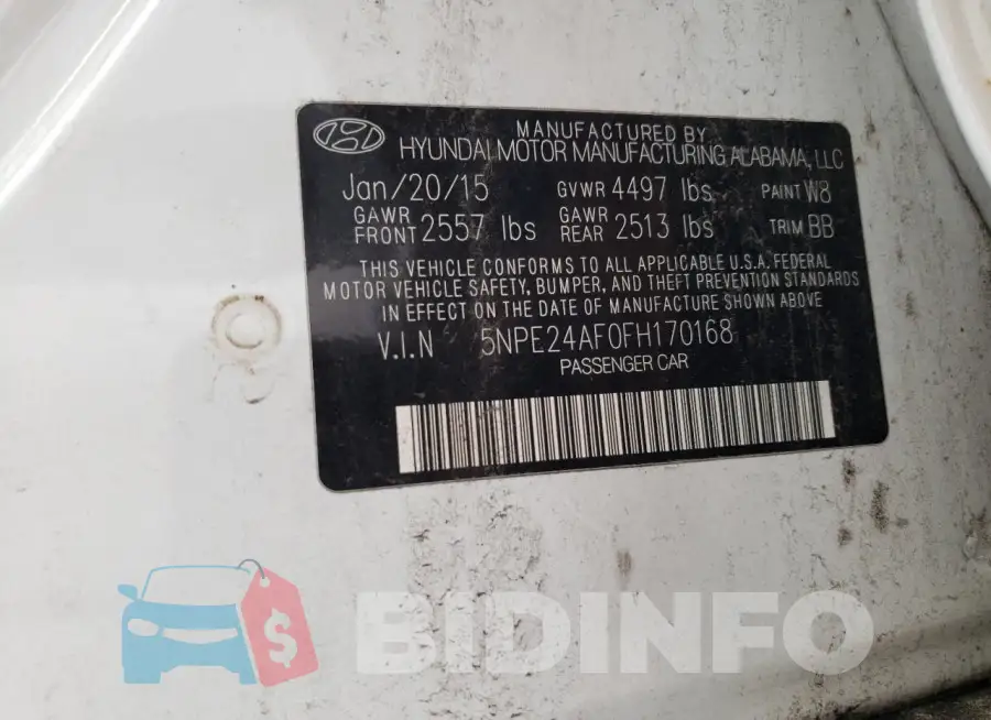 5NPE24AF0FH170168 Photo# 12