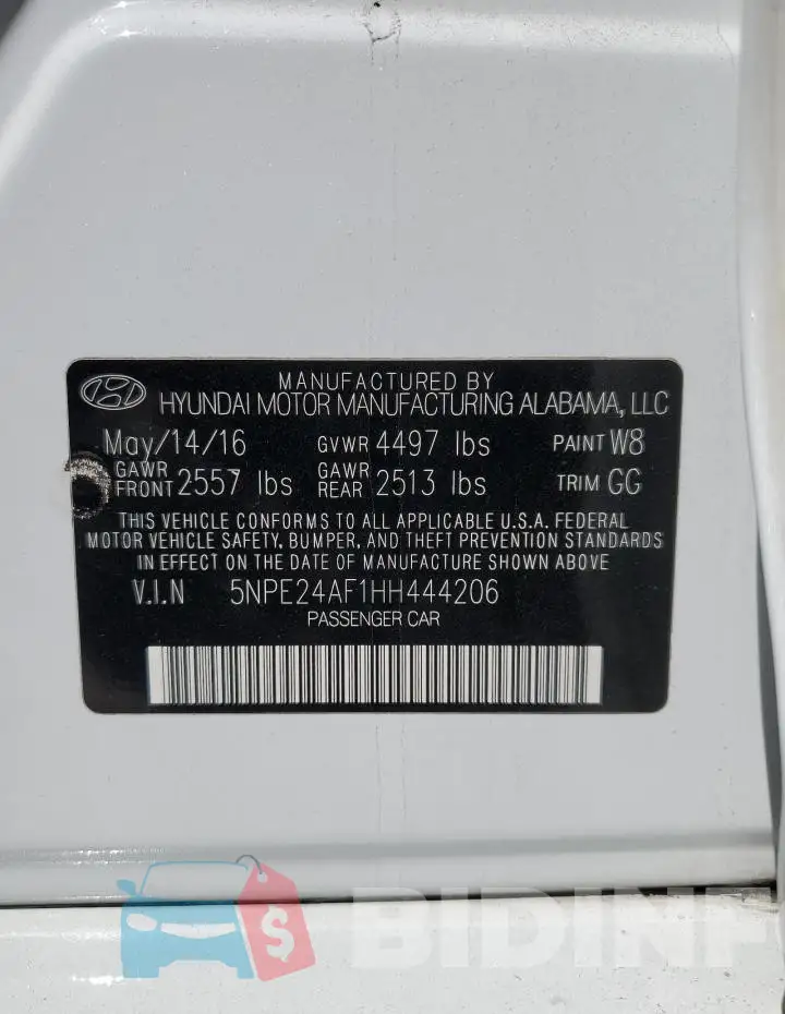 5NPE24AF1HH444206 Photo# 12