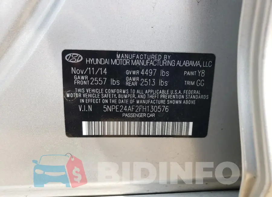 5NPE24AF2FH130576 Photo# 12