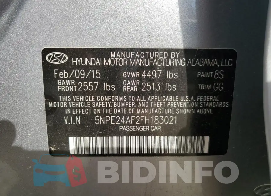 5NPE24AF2FH183021 Photo# 12