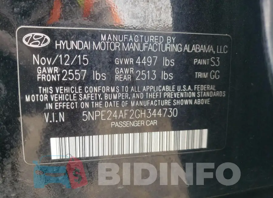 5NPE24AF2GH344730 Photo# 12