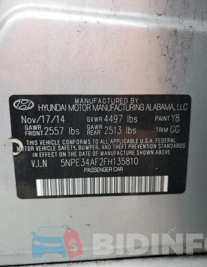 5NPE34AF2FH135810 Photo# 12