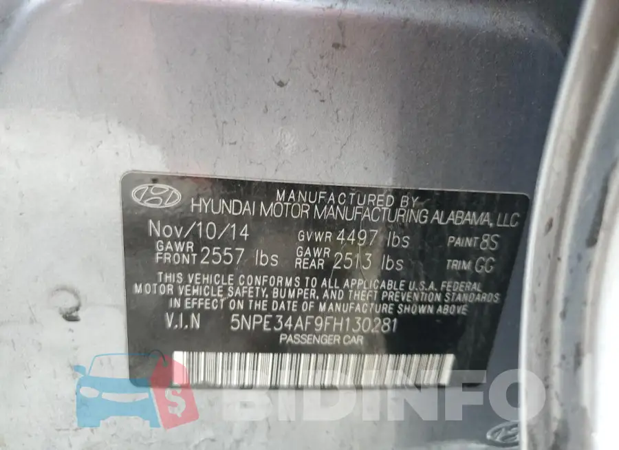 5NPE34AF9FH130281 Photo# 12