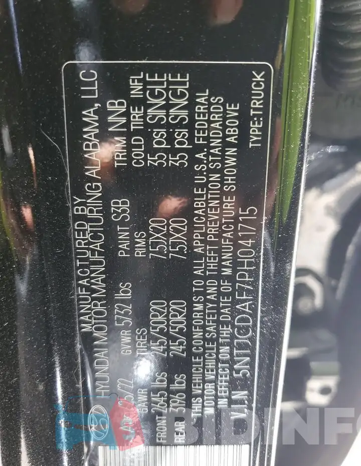 5NTJCDAF7PH041715 Photo# 12