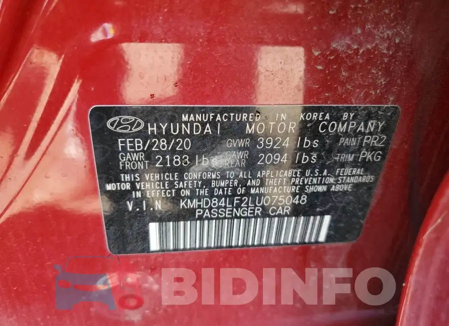 KMHD84LF2LU075048 Photo# 12