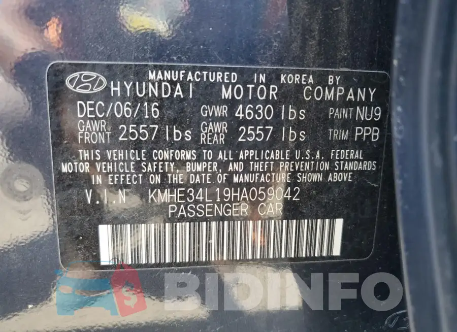 KMHE34L19HA059042 Photo# 12