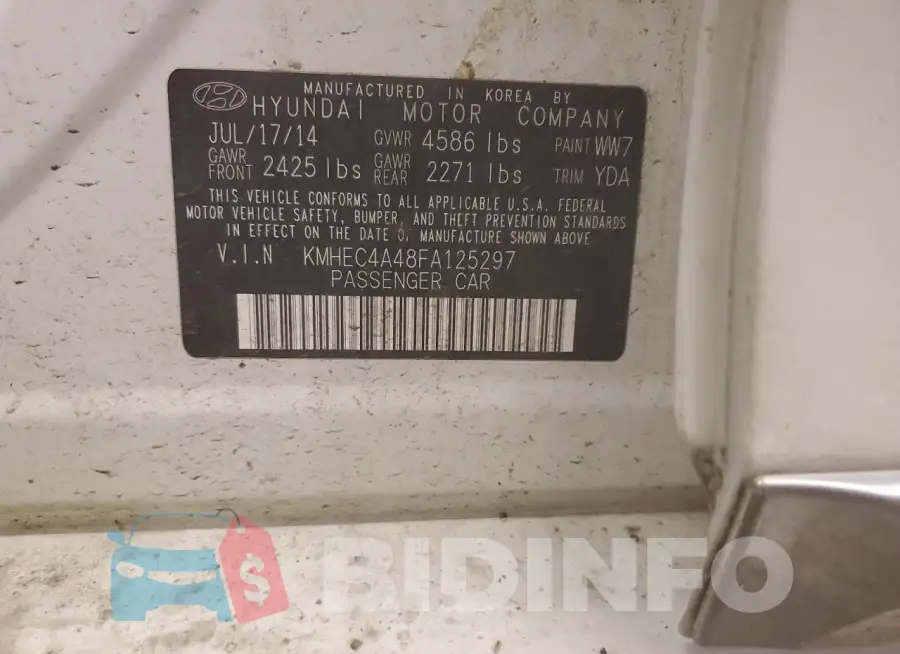 KMHEC4A48FA125297 Photo# 12