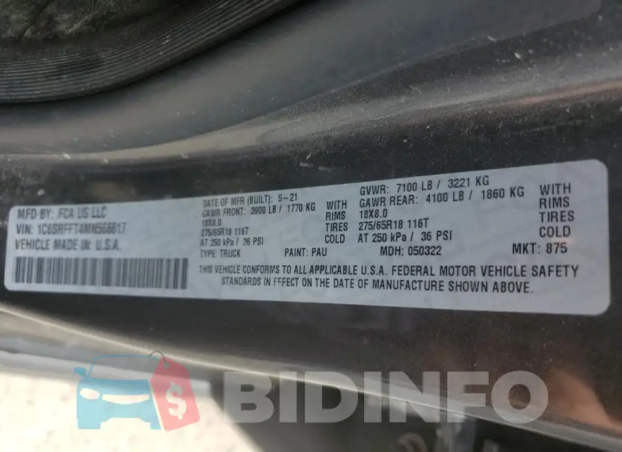 1C6SRFFT4MN566617 Photo# 12