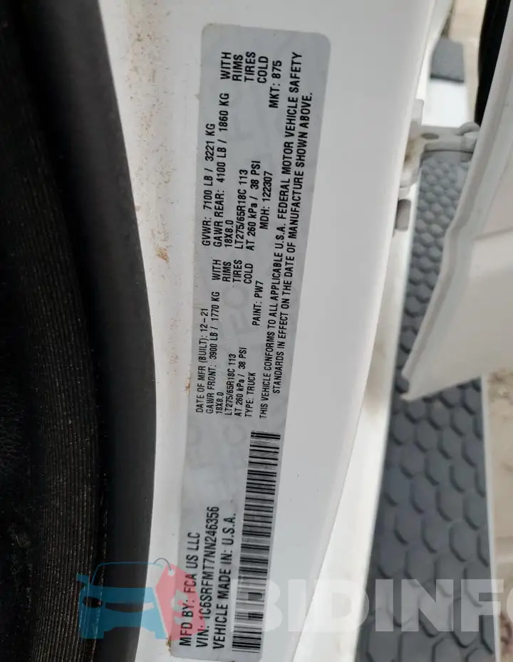 1C6SRFMT7NN246356 Photo# 13