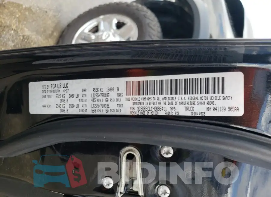 3C6UR5CL1HG685411 Photo# 12