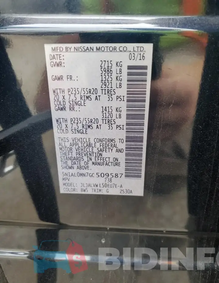 5N1AL0MN7GC509587 Photo# 13