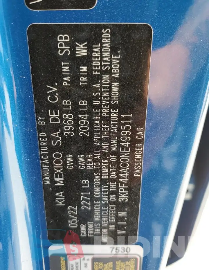 3KPF44AC0NE499511 Photo# 12