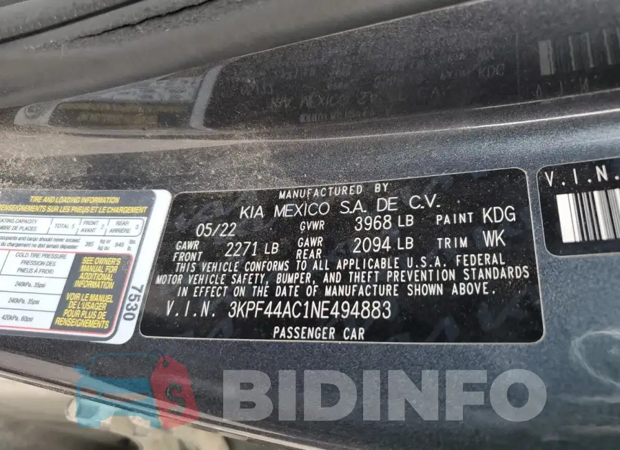 3KPF44AC1NE494883 Photo# 12