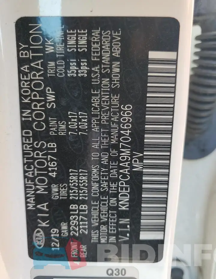 KNDEPCAA9M7046966 Photo# 13