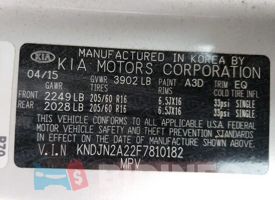 KNDJN2A22F7810182 Photo# 12
