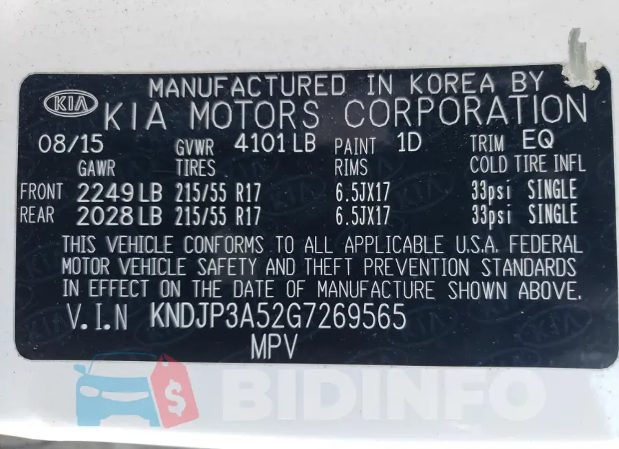KNDJP3A52G7269565 Photo# 12
