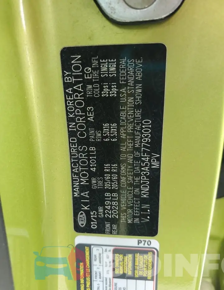 KNDJP3A54F7793010 Photo# 12
