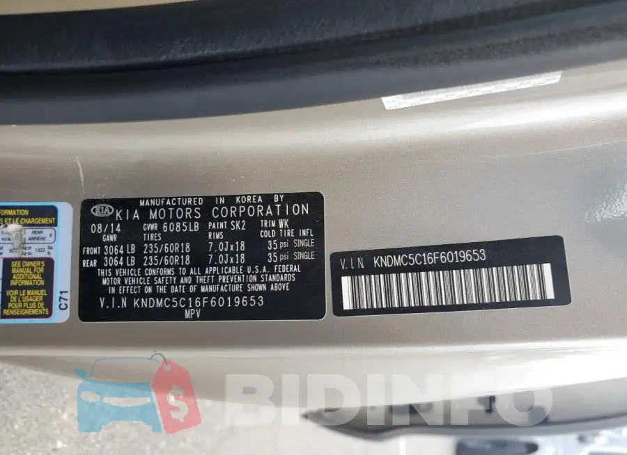 KNDMC5C16F6019653 Photo# 13