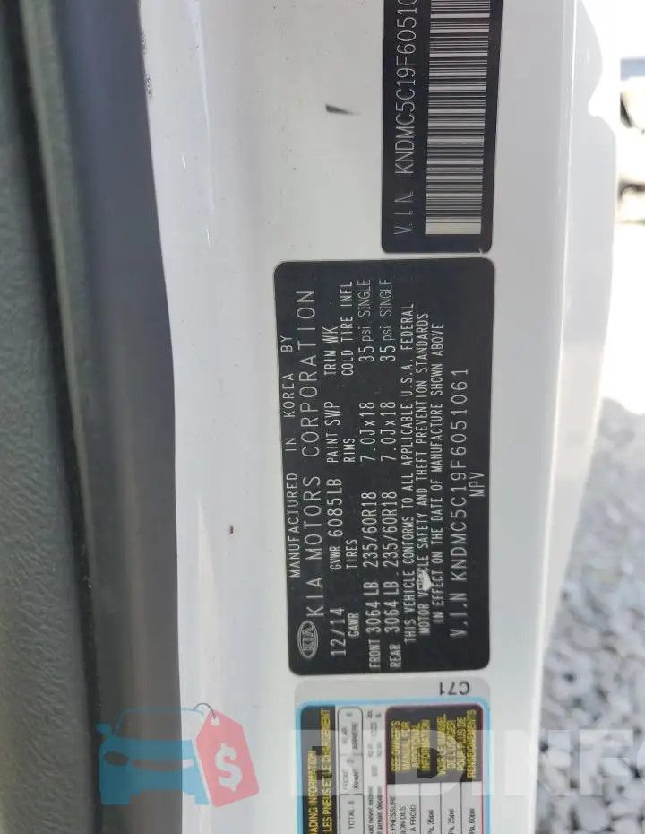 KNDMC5C19F6051061 Photo# 13