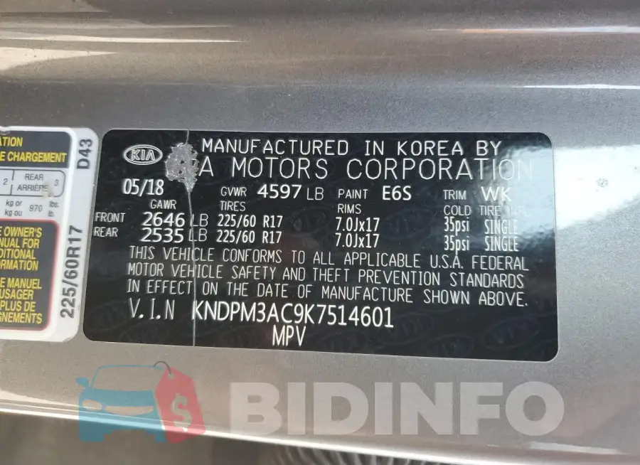 KNDPM3AC9K7514601 Photo# 13
