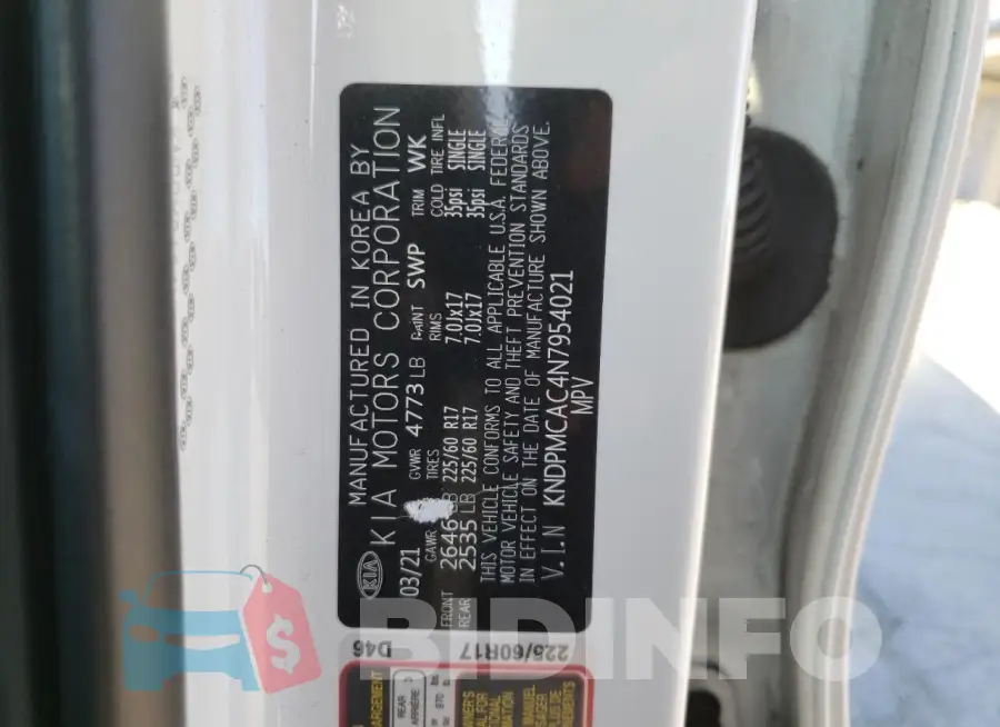 KNDPMCAC4N7954021 Photo# 13