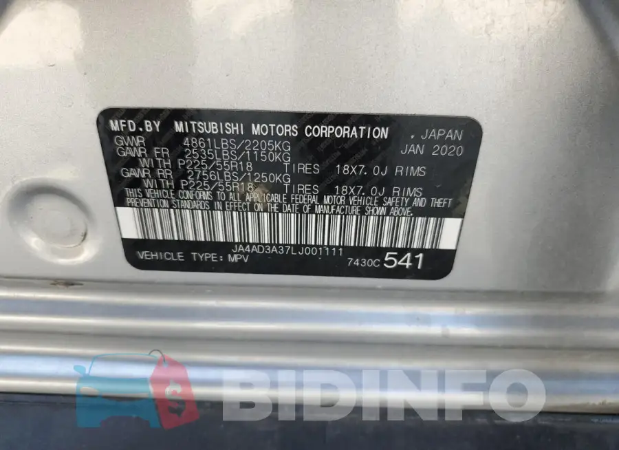 JA4AD3A37LJ001111 Photo# 13