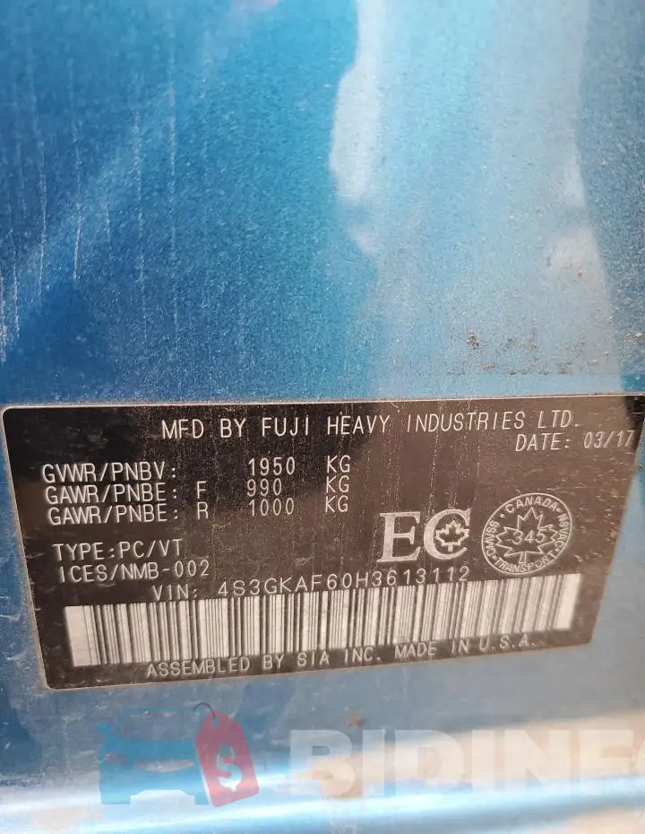 4S3GKAF60H3613112 Photo# 12