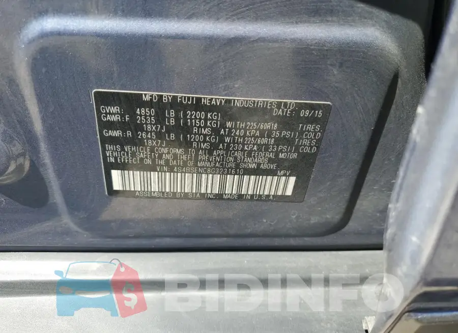 4S4BSENC8G3231610 Photo# 12