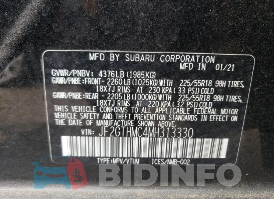 JF2GTHMC4MH313330 Photo# 13