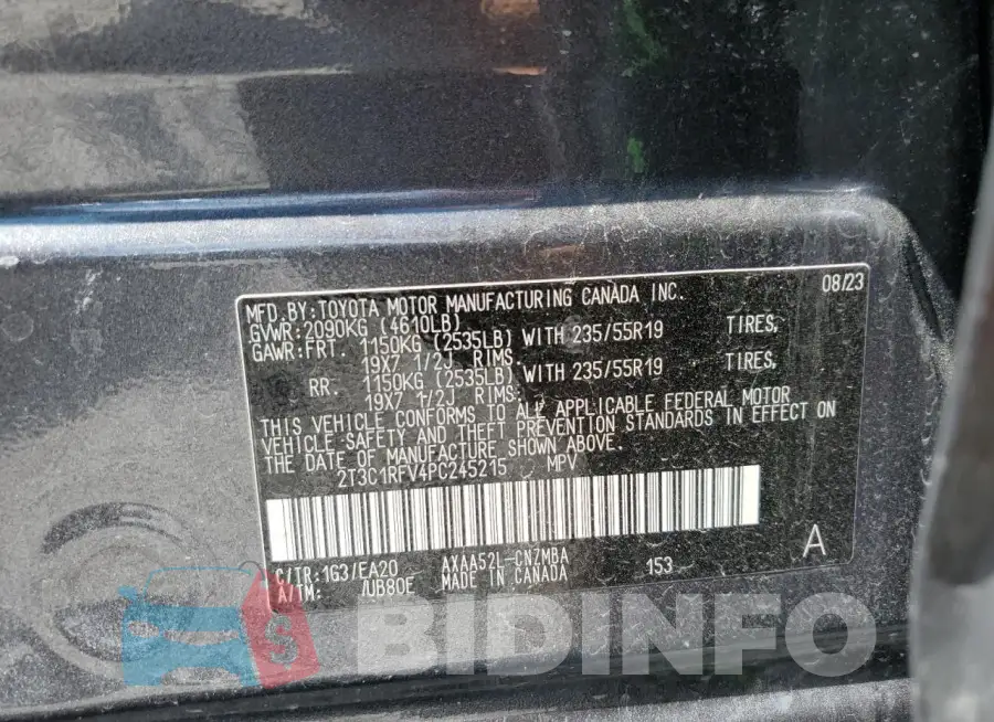 2T3C1RFV4PC245215 Photo# 13