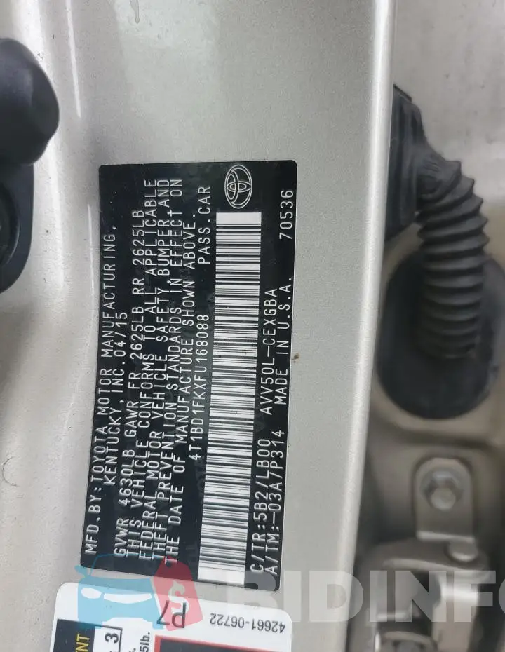 4T1BD1FKXFU168088 Photo# 12