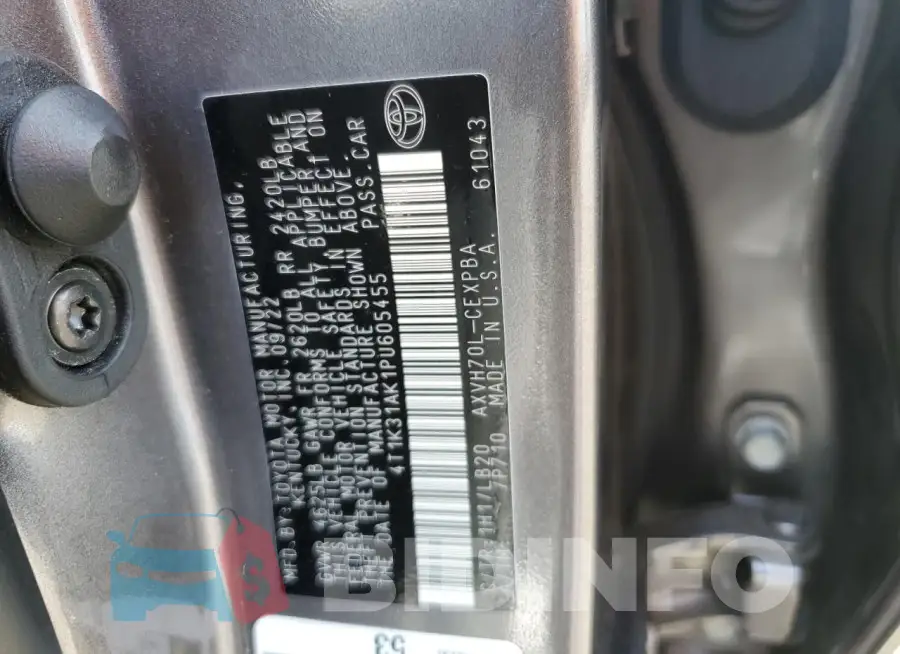 4T1K31AK1PU605455 Photo# 12