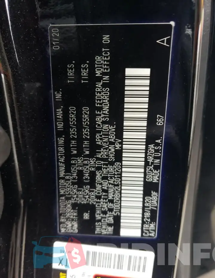 5TDDZRBH2LS011209 Photo# 13
