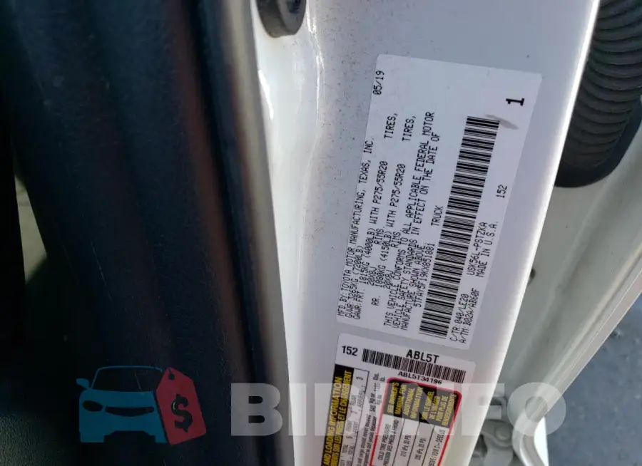 5TFAY5F19KX851881 Photo# 12