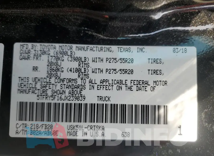 5TFRY5F16JX239039 Photo# 13