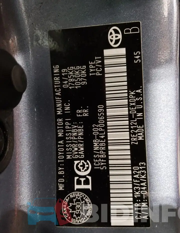 5YFBPRBE4LP006590 Photo# 12