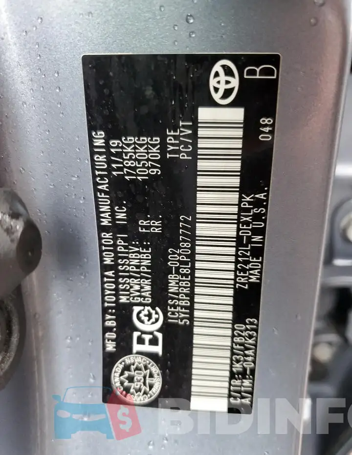 5YFBPRBE8LP087772 Photo# 12