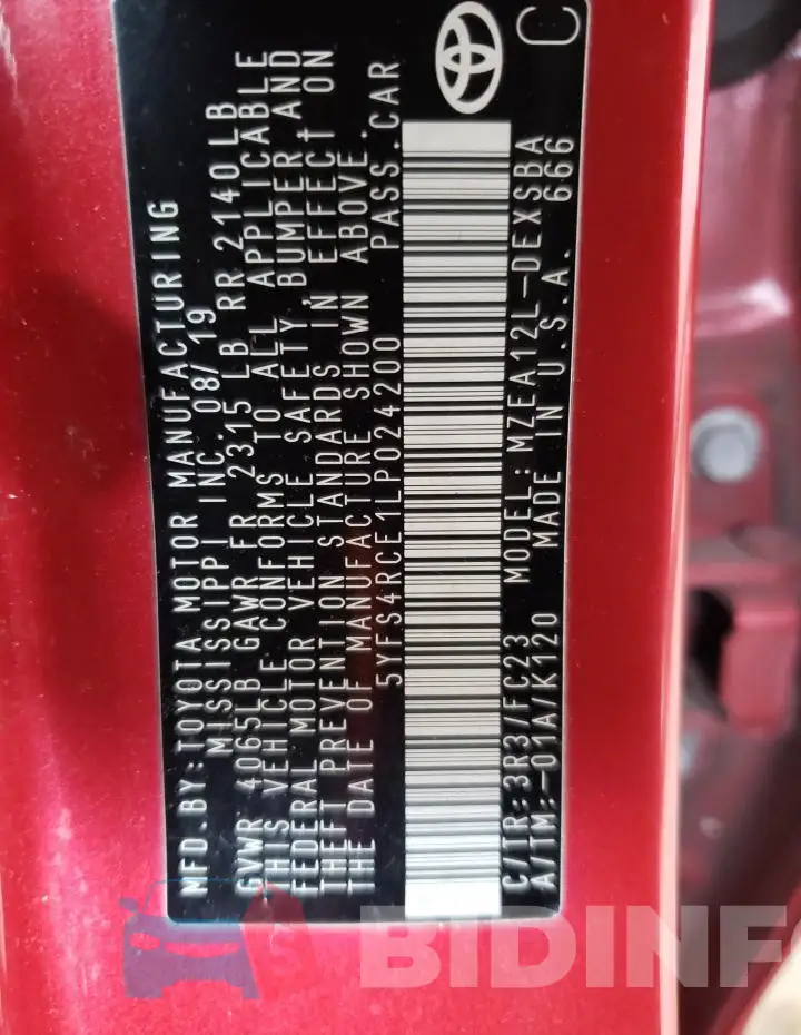 5YFS4RCE1LP024200 Photo# 13