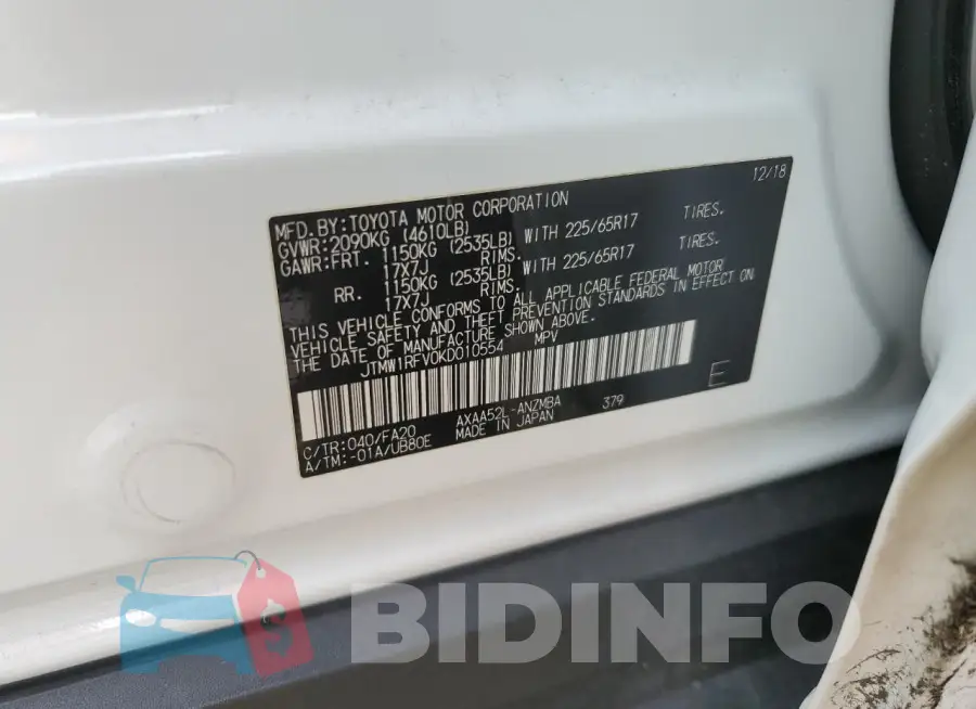 JTMW1RFV0KD010554 Photo# 13