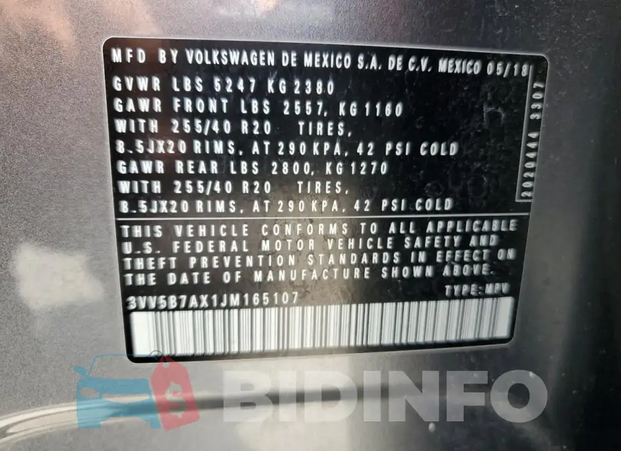 3VV5B7AX1JM165107 Photo# 13