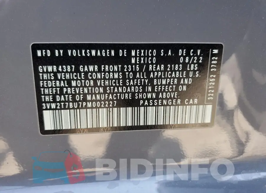 3VW2T7BU7PM002227 Photo# 13
